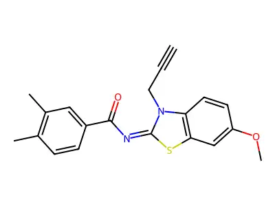 N-(6-methoxy-3-prop-2-ynyl-1,3-benzothiazol-2-ylidene)-3,4-dimethylbenzamide structure