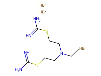 Pseudourea, 2,2'-((ethylimino)diethylene)bis(2-thio-, trihydrobromide structure