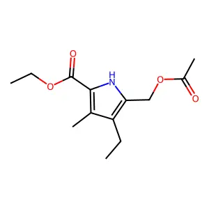 ethyl 5-[(acetyloxy)methyl]-4-ethyl-3-methyl-1H-pyrrole-2-carboxylate structure