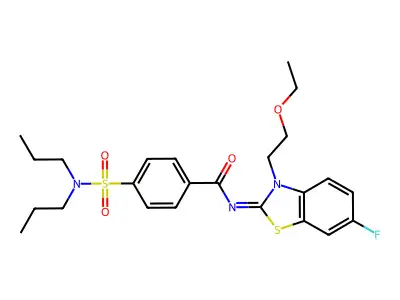 (Z)-4-(N,N-dipropylsulfamoyl)-N-(3-(2-ethoxyethyl)-6-fluorobenzo[d]thiazol-2(3H)-ylidene)benzamide structure