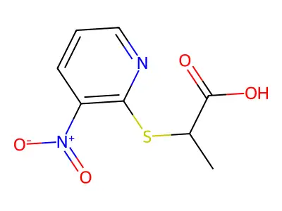 2-(3-nitropyridin-2-yl)sulfanylpropanoic Acid structure
