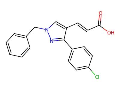 3-[1-Benzyl-3-(4-chlorophenyl)pyrazol-4-yl]prop-2-enoic acid structure