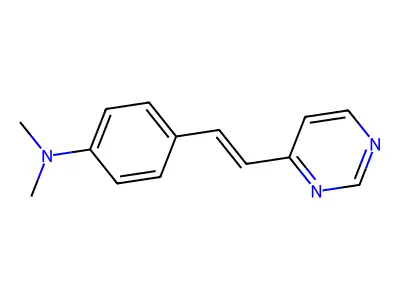 N,N-dimethyl-[4-(2-pyrimidin-4-yl-vinyl)-phenyl]-amine structure