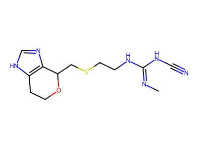 Guanidine, N-cyano-N'-methyl-N''-(2-(((1,4,6,7-tetrahydropyrano(3,4-d)imidazol-4-yl)methyl)thio)ethyl)- structure