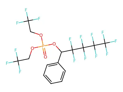 2,2,3,3,4,4,5,5,5-Nonafluoro-1-phenylpentyl bis(2,2,2-trifluoroethyl) phosphate structure