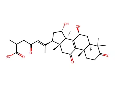 6-[(7S,10S,13R,14R,15S,17R)-7,15-dihydroxy-4,4,10,13,14-pentamethyl-3,11-dioxo-2,5,6,7,12,15,16,17-octahydro-1H-cyclopenta[a]phenanthren-17-yl]-2-methyl-4-oxohept-5-enoic acid structure