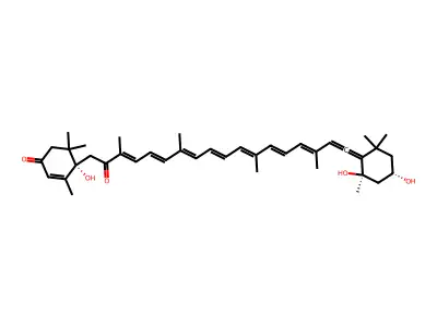 4-[18-(2,4-dihydroxy-2,6,6-trimethylcyclohexylidene)-3,7,12,16-tetramethyl-2-oxooctadeca-3,5,7,9,11,13,15,17-octaenyl]-4-hydroxy-3,5,5-trimethylcyclohex-2-en-1-one structure