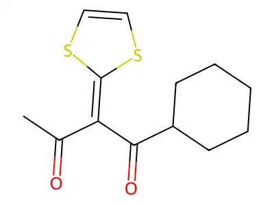 1,3-Butanedione, 1-cyclohexyl-2-(1,3-dithiol-2-ylidene)- structure