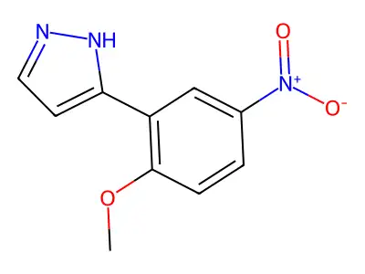 3-(2-MEthoxy-5-nitrophenyl)-2H-pyrazole structure