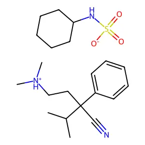 Butyronitrile, 4-(dimethylamino)-2-isopropyl-2-phenyl-, cyclohexane sulfamate structure