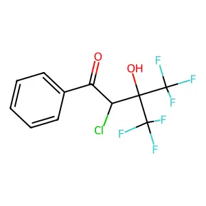 2-Chloro-4,4,4-trifluoro-3-hydroxy-1-phenyl-3-(trifluoromethyl)butan-1-one structure