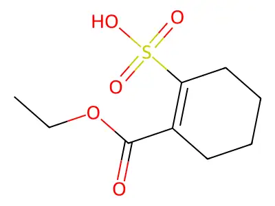 Ethyl 2-sulfo-1-cyclohexene-1-carboxylate structure
