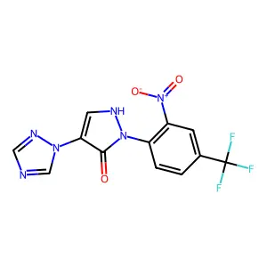 1-[2-nitro-4-(trifluoromethyl)phenyl]-4-(1H-1,2,4-triazol-1-yl)-1H-pyrazol-5-ol structure