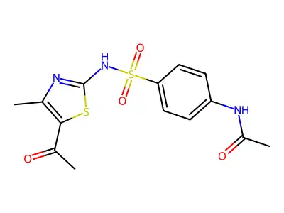 N-[4-[(5-acetyl-4-methyl-1,3-thiazol-2-yl)sulfamoyl]phenyl]acetamide structure