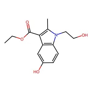 ethyl 5-hydroxy-1-(2-hydroxyethyl)-2-methyl-1H-indole-3-carboxylate structure