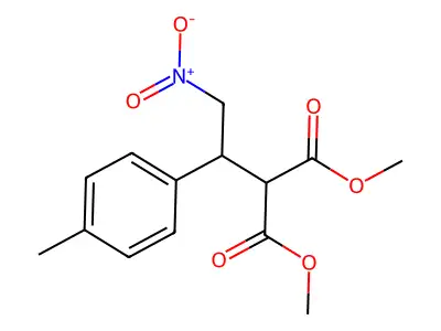 Propanedioic acid, [1-(4-methylphenyl)-2-nitroethyl]-, dimethyl ester structure