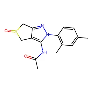 N-(2-(2,4-dimethylphenyl)-5-oxido-4,6-dihydro-2H-thieno[3,4-c]pyrazol-3-yl)acetamide structure