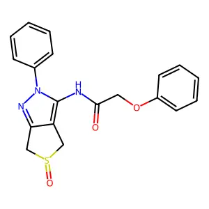 N-(5-oxido-2-phenyl-4,6-dihydro-2H-thieno[3,4-c]pyrazol-3-yl)-2-phenoxyacetamide structure
