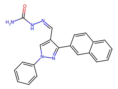 [(Z)-(3-naphthalen-2-yl-1-phenylpyrazol-4-yl)methylideneamino]urea structure