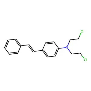 Benzenamine, N,N-bis(2-chloroethyl)-4-(2-phenylethenyl)- structure