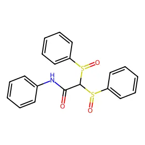 2,2-bis(benzenesulfinyl)-N-phenyl-acetamide structure