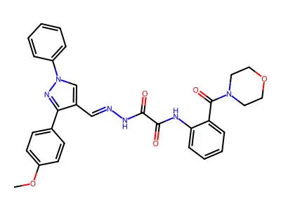 2-[[2-(4-Morpholinylcarbonyl)phenyl]amino]-2-oxoacetic acid 2-[[3-(4-methoxyphenyl)-1-phenyl-1H-pyrazol-4-yl]methylene]hydrazide structure