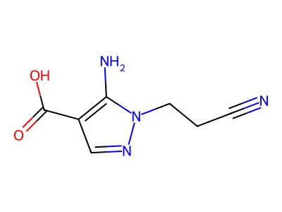 5-amino-1-(2-cyanoethyl)-1H-pyrazole-4-carboxylic acid structure