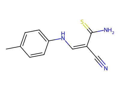 2-Propenethioamide, 2-cyano-3-[(4-methylphenyl)amino]- structure