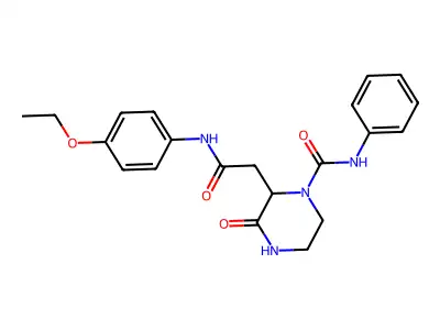 2-{2-[(4-ethoxyphenyl)amino]-2-oxoethyl}-3-oxo-N-phenylpiperazine-1-carboxamide structure