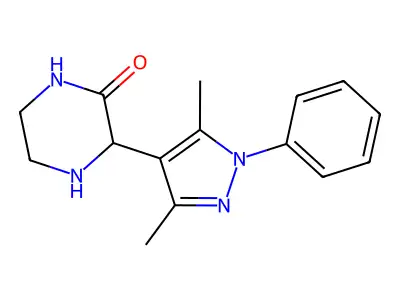3-(3,5-dimethyl-1-phenyl-1H-pyrazol-4-yl)piperazin-2-one structure