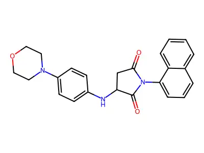 3-{[4-(Morpholin-4-yl)phenyl]amino}-1-(naphthalen-1-yl)pyrrolidine-2,5-dione structure