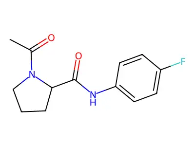 1-acetyl-N-(4-fluorophenyl)pyrrolidine-2-carboxamide structure