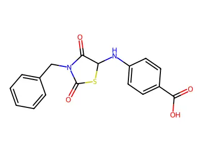 4-[(3-benzyl-2,4-dioxo-1,3-thiazolidin-5-yl)amino]benzoic Acid structure