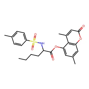 (4,7-dimethyl-2-oxochromen-5-yl) (2R)-2-[(4-methylphenyl)sulfonylamino]hexanoate structure