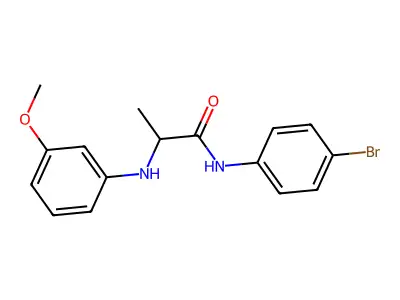 N-(4-bromophenyl)-2-[(3-methoxyphenyl)amino]propanamide structure