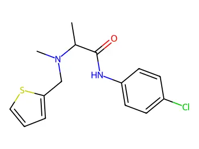 N-(4-chlorophenyl)-2-[methyl(thiophen-2-ylmethyl)amino]propanamide structure
