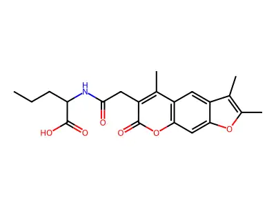 N-[(2,3,5-trimethyl-7-oxo-7H-furo[3,2-g]chromen-6-yl)acetyl]norvaline structure