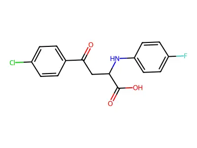 4-(4-Chlorophenyl)-2-(4-fluoroanilino)-4-oxobutanoic acid structure