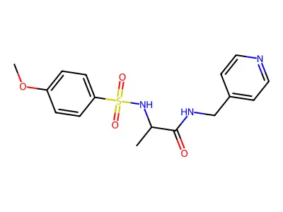 2-[(4-methoxyphenyl)sulfonylamino]-N-(pyridin-4-ylmethyl)propanamide structure