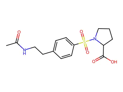 (S)-1-((4-(2-Acetamidoethyl)phenyl)sulfonyl)pyrrolidine-2-carboxylic acid structure