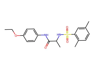 2-{[(2,5-dimethylphenyl)sulfonyl]amino}-N-(4-ethoxyphenyl)propanamide structure