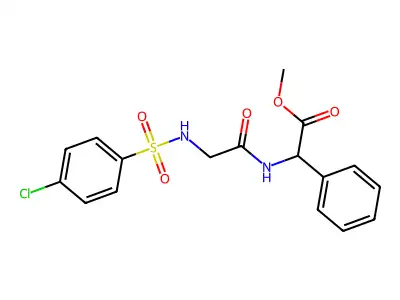 Methyl 2-[(2-{[(4-chlorophenyl)sulfonyl]amino}acetyl)amino]-2-phenylacetate structure