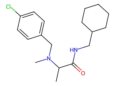 2-[(4-chlorophenyl)methyl-methylamino]-N-(cyclohexylmethyl)propanamide structure