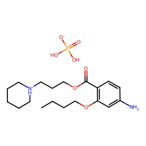 Benzoic acid, 4-amino-2-butoxy-, 3-piperidinopropyl ester, hydrogen phosphate structure