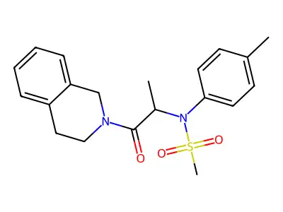 N-[1-(3,4-dihydro-1H-isoquinolin-2-yl)-1-oxopropan-2-yl]-N-(4-methylphenyl)methanesulfonamide structure