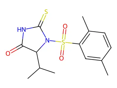 1-((2,5-Dimethylphenyl)sulfonyl)-5-isopropyl-2-thioxoimidazolidin-4-one structure