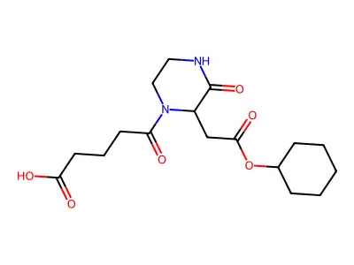 5-{2-[2-(Cyclohexyloxy)-2-oxoethyl]-3-oxo-1-piperazinyl}-5-oxopentanoic acid structure