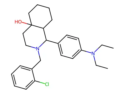 2-(2-chlorobenzyl)-1-[4-(diethylamino)phenyl]octahydroisoquinolin-4a(2H)-ol structure