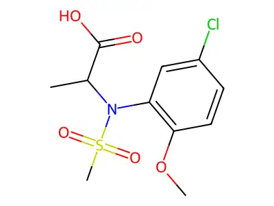N-(5-chloro-2-methoxyphenyl)-N-(methylsulfonyl)alanine structure