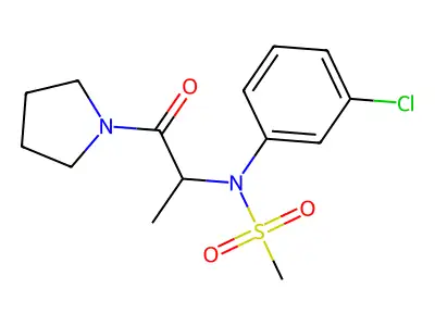N-(3-chlorophenyl)-N-(1-oxo-1-pyrrolidin-1-ylpropan-2-yl)methanesulfonamide structure
